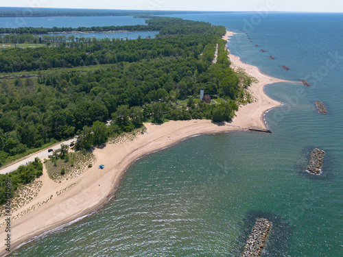 view of the beach from the air