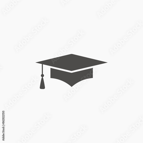 Mortarboard, hat, cap icon vector. education, graduation, academic, bachelor, diploma, college, student symbol 