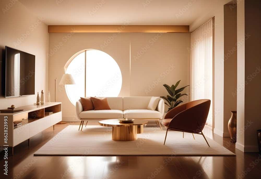 Fototapeta premium Photo interior modern design room 3d illustration