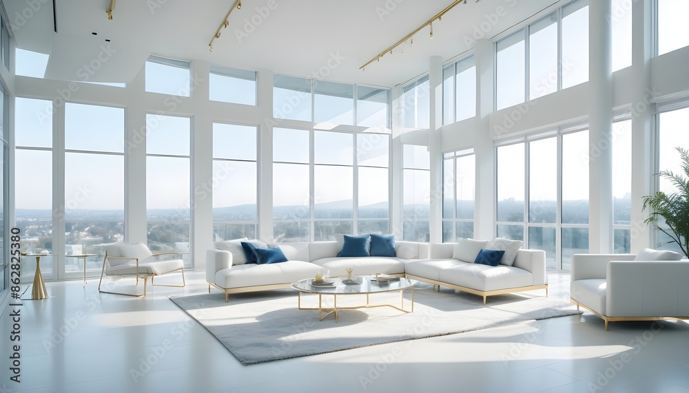Photo interior modern design room 3d illustration Photo interior modern design room 3d illustration