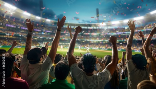 Fans Enjoying a Cricket Match