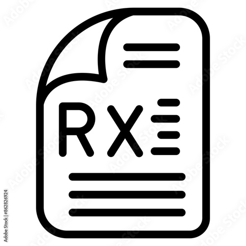 Prescription document icon. Medical recipe vector outline sign.