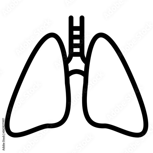 Human lung icon for app and website