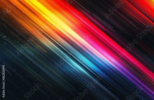Abstract Diagonal Stripes With Glowing Lights