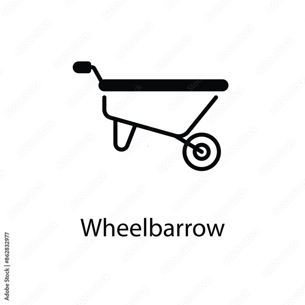 Wheelbarrow vector icon Wheelbarrow vector icon