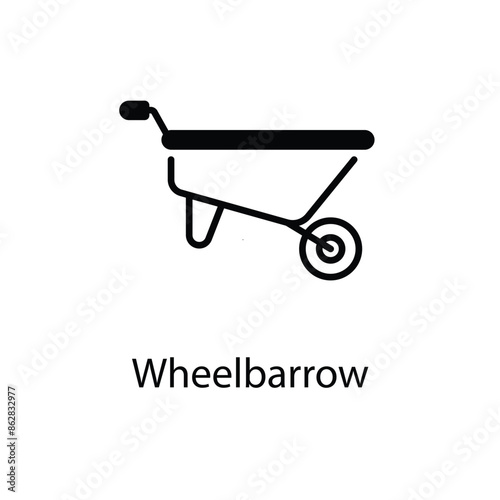 Wheelbarrow vector icon