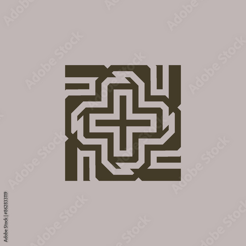 Essential geometric seamless vector pattern neutral geometry useful repeating pattern for packaging