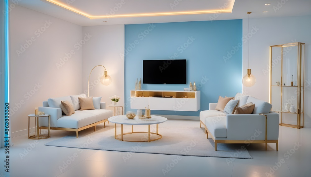 Photo interior modern design room 3d illustration Photo interior modern design room 3d illustration
