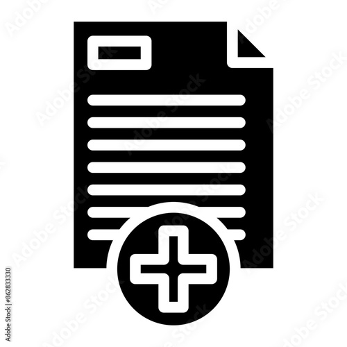 Prescription document icon. Medical recipe vector outline sign.