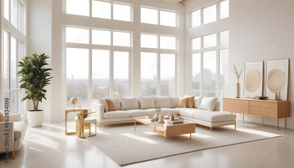 Photo interior modern design room 3d illustration Photo interior modern design room 3d illustration