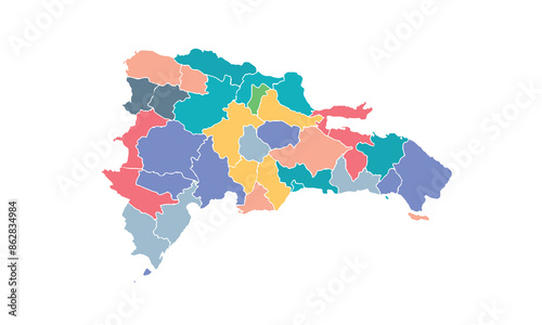 dominican map isolated modern colorful style. for website layouts, background, education, precise, customizable, Travel worldwide, map silhouette backdrop, earth geography, political, reports.