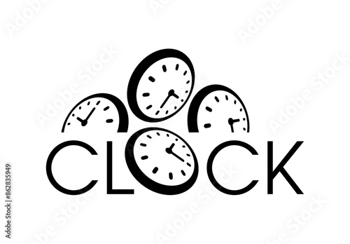 perspective clock interfaces and the word clock. vector clock concept