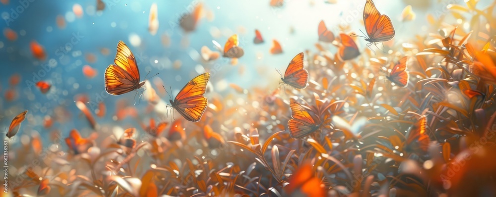 A summer garden full of butterflies A summer garden full of butterflies