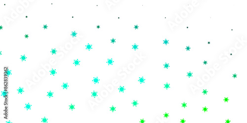 Light green vector background with covid-19 symbols.