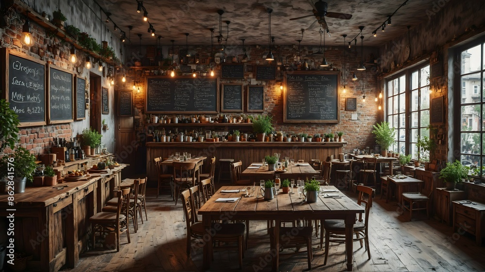interior of a restaurant in the evening interior of a restaurant in the evening