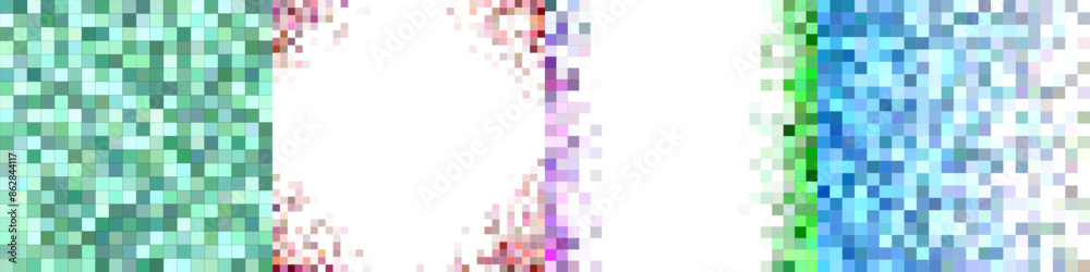 Abstract square mosaic pattern background set Abstract square mosaic pattern background set