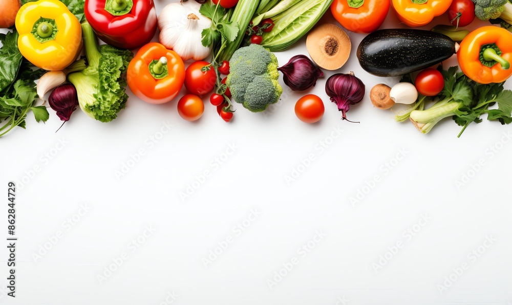 Assortment of Fresh Vegetables on White Background Assortment of Fresh Vegetables on White Background