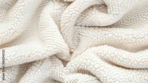 A close-up image of white fabric with a crinkled textureSEAMLESS PATTERN photo