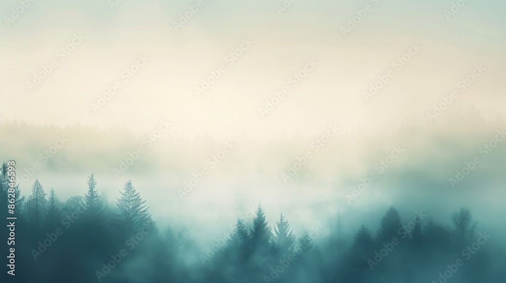 Serene misty forest scene with soft morning light filtering through the fog, creating a tranquil and ethereal atmosphere. Serene misty forest scene with soft morning light filtering through the fog, creating a tranquil and ethereal atmosphere.