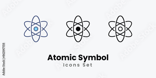 Atomic Symbol icons vector set stock illustration