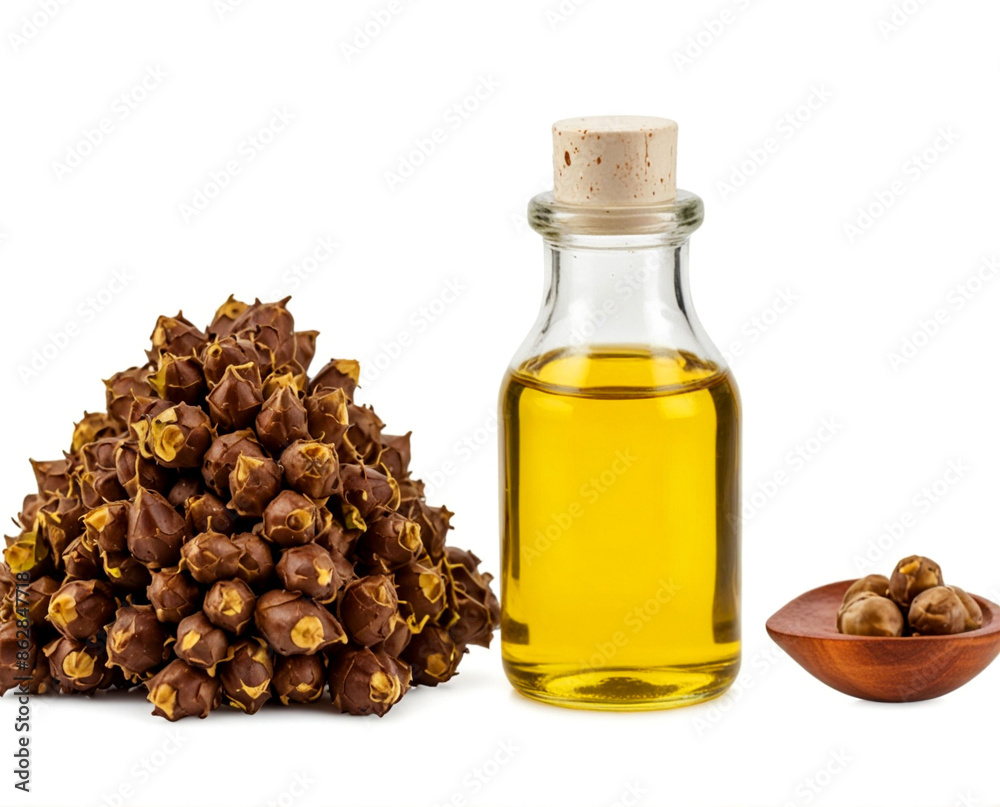 Medicinal herbal oil, isolated on white background Medicinal herbal oil, isolated on white background