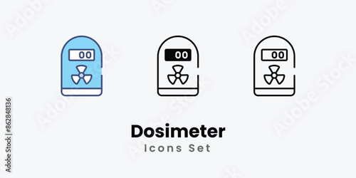 Dosimeter icons vector set stock illustration