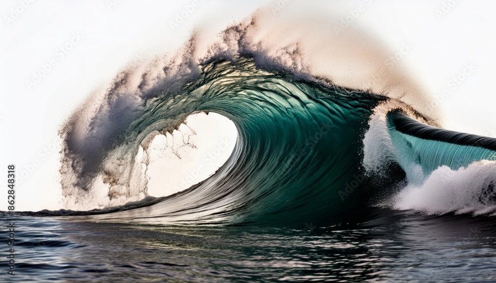 An ocean wave isolated on white background ,generated by AI. High quality photo An ocean wave isolated on white background ,generated by AI. High quality photo