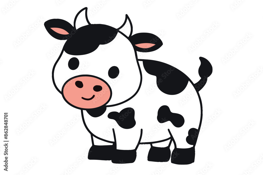 Fototapeta premium Cute cow cartoon Stock Vector