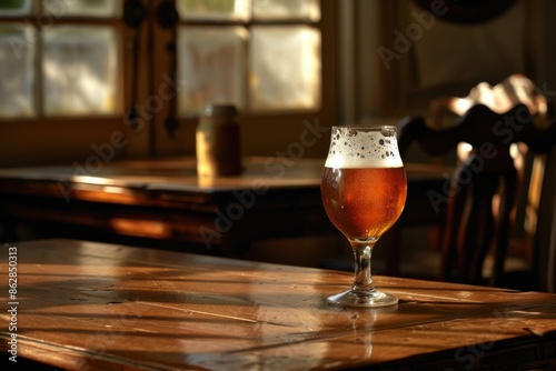 Beer pint sitting on the table © Livinskiy