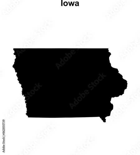 Iowa outline map