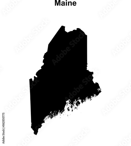 Maine outline map