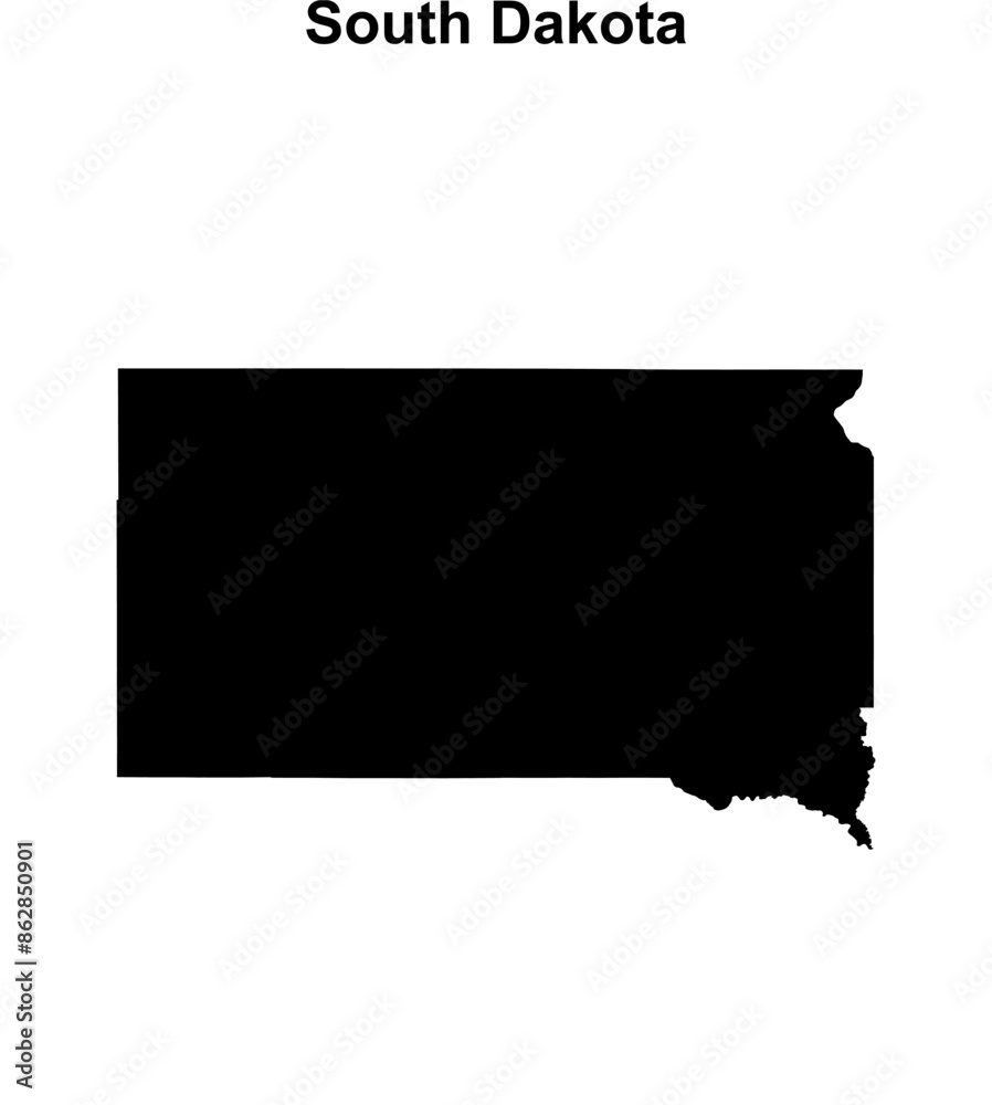South Dakota outline map South Dakota outline map