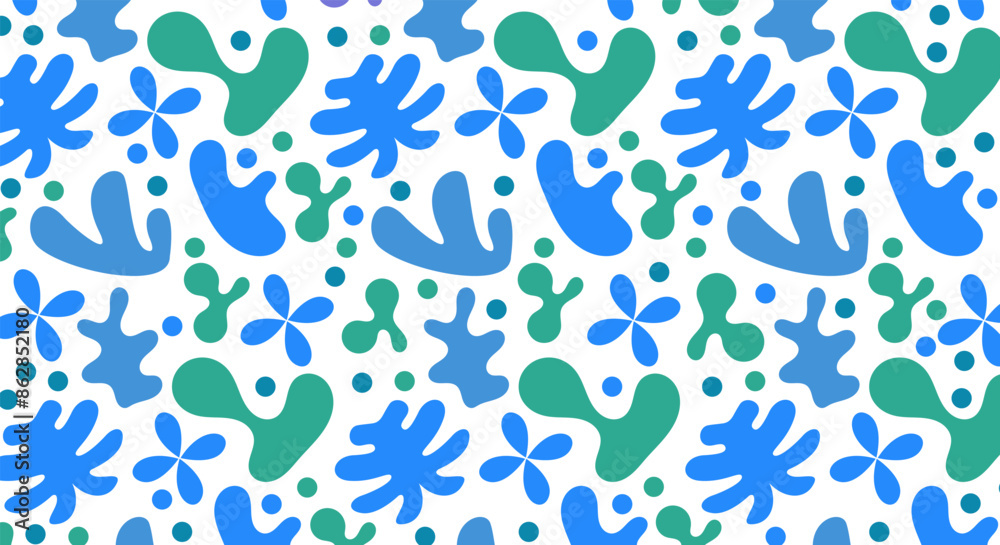Blue and green matisse pattern background Blue and green matisse pattern background