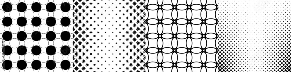 Monochrome geometrical pattern collection Monochrome geometrical pattern collection
