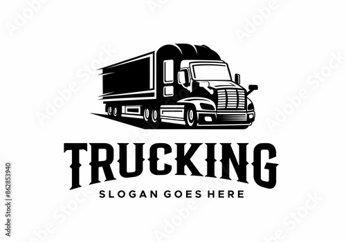 logo truck logistics cargo vector