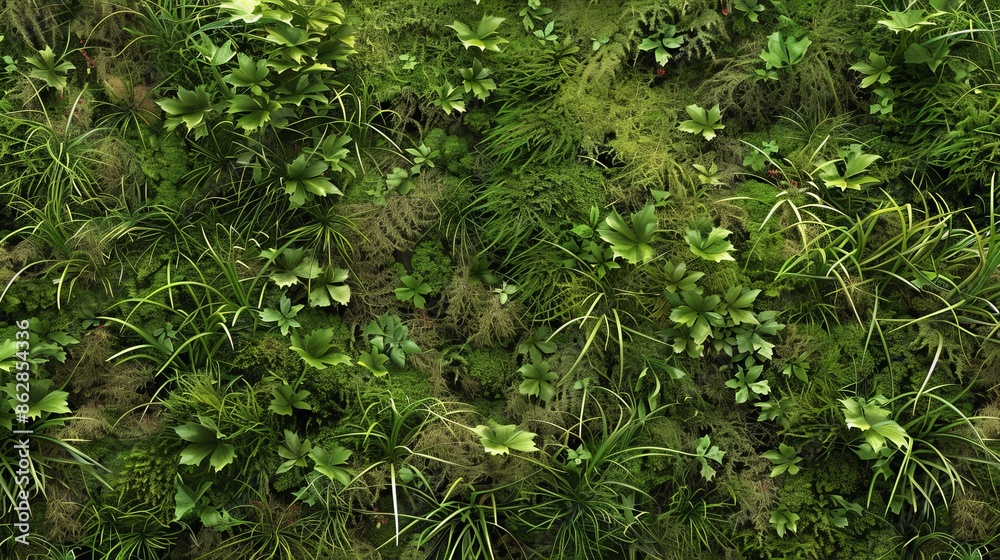 Fototapeta premium Grass texture for decoration, wall mural, green grass for interior design