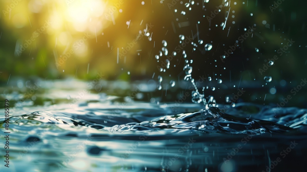 World Water Monitoring Day. splashes of water. drops of boda. tap water. water in the pond. water in a glass