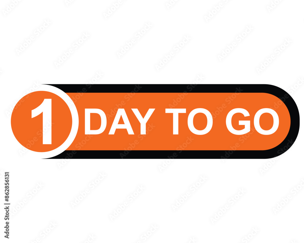 1 day to go button on white background. 1 day to go button sign 1 day to go button on white background. 1 day to go button sign