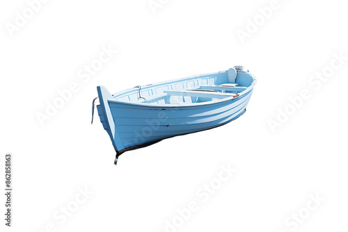 a white boat floating on top of a large body of water Isolated on transparent background