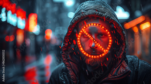 In the heart of the rain in a bustling city resides a forbidden man who is an enigmatic and dangerous figure.
