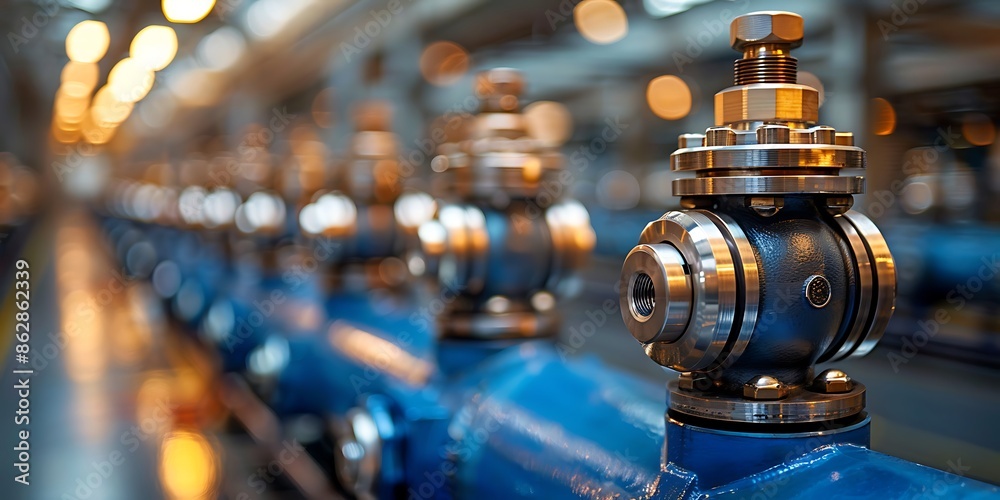 Industrial equipment. Steel pipelines and valves in factory. Industrial background Industrial equipment. Steel pipelines and valves in factory. Industrial background