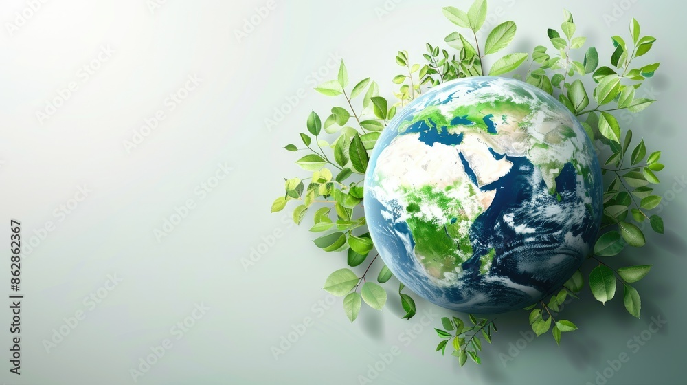 A globe with greenery Design for banners posters or vector illustrations A globe with greenery Design for banners posters or vector illustrations