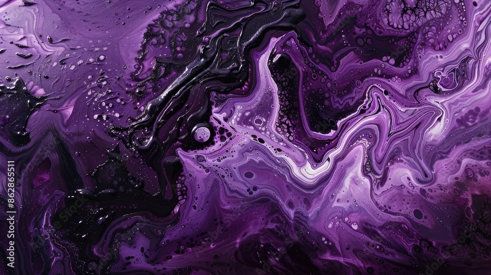 Obraz premium Abstract design in purple acrylic and black