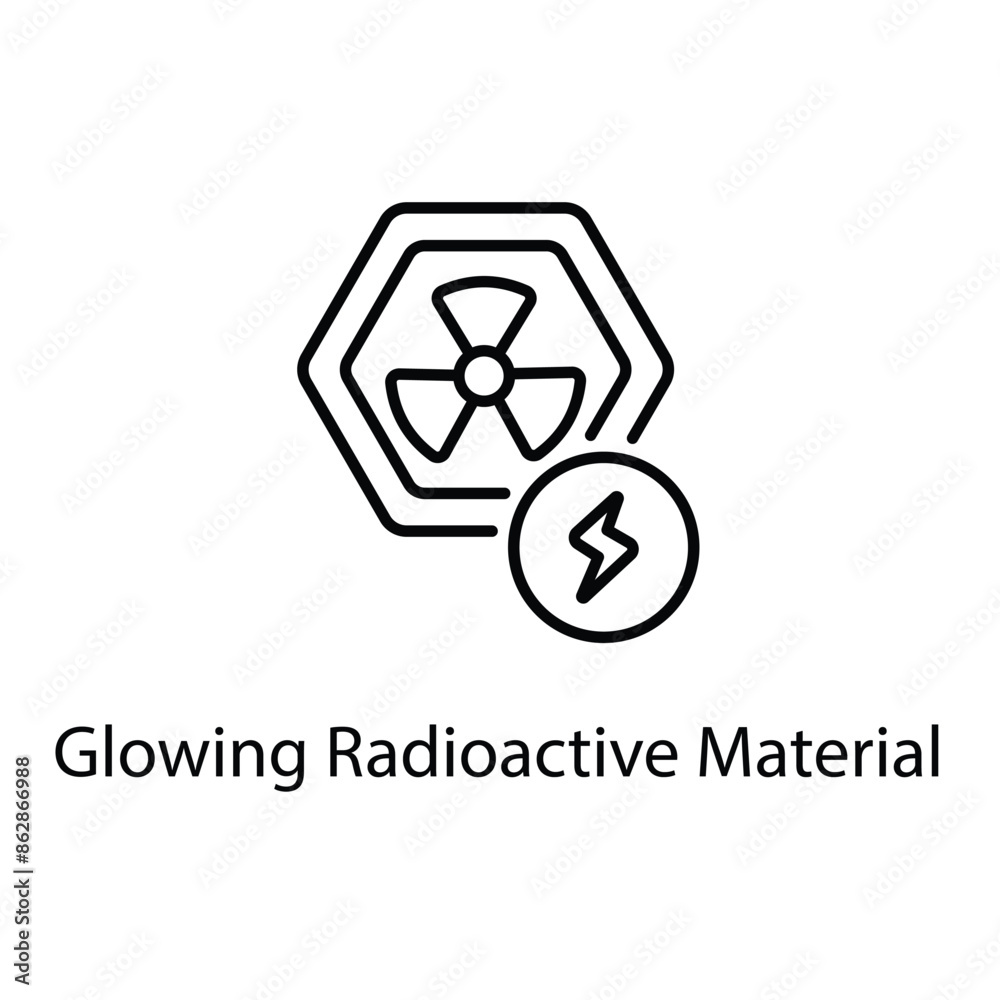 Glowing Radioactive Material vector icon Glowing Radioactive Material vector icon