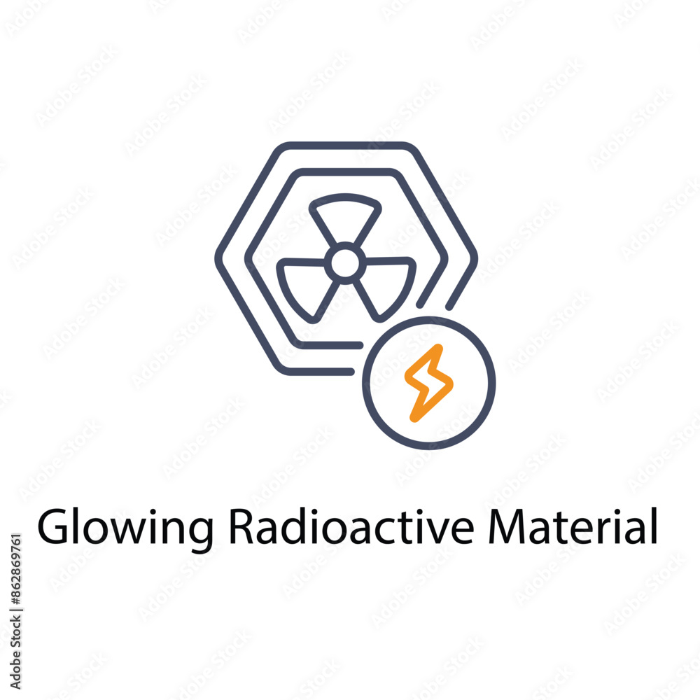 Glowing Radioactive Material vector icon Glowing Radioactive Material vector icon