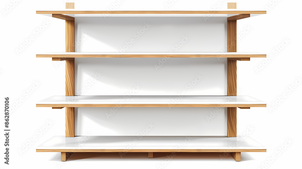 The modern IKEA bookshelf with simple white shelves and a natural wood frame The modern IKEA bookshelf with simple white shelves and a natural wood frame