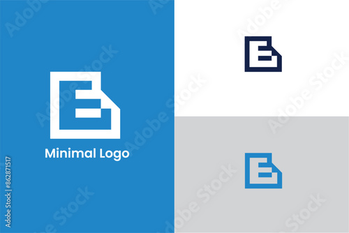 initial letter E abstract vector minimal elegant, letter E comic logo, letter E M cartoon logo