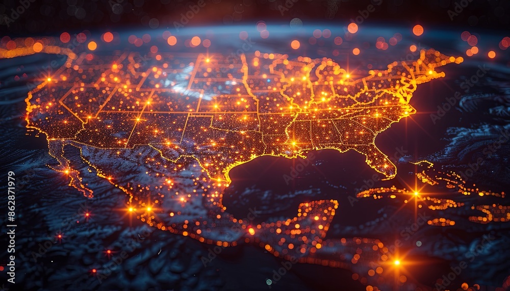 From a cosmic perspective, North America is a network of interconnected data centers and information superhighways From a cosmic perspective, North America is a network of interconnected data centers and information superhighways