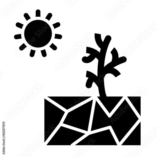 Drought Glyph Icon
