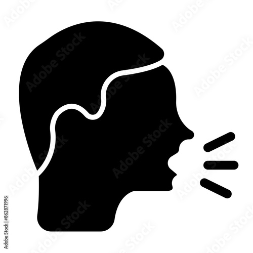 Cough Glyph Icon